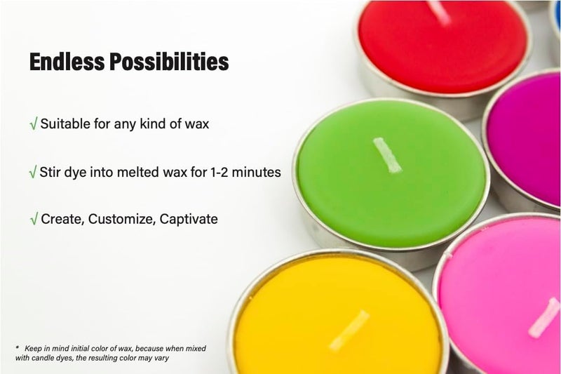 Beesworks Wax Candle Dyes - 16 Colors Wax Dyes for DIY Candle Making, Soap Making (0.15 oz per Color) - Image 3